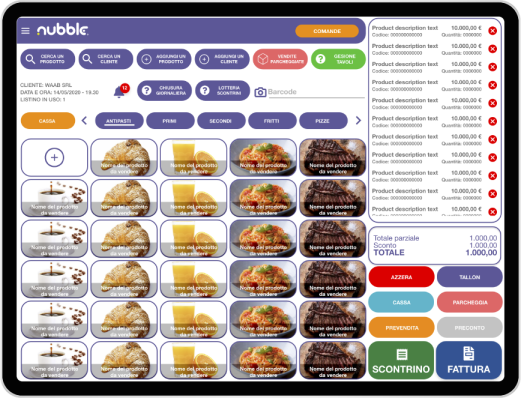 App Nubble food ristorazione comande